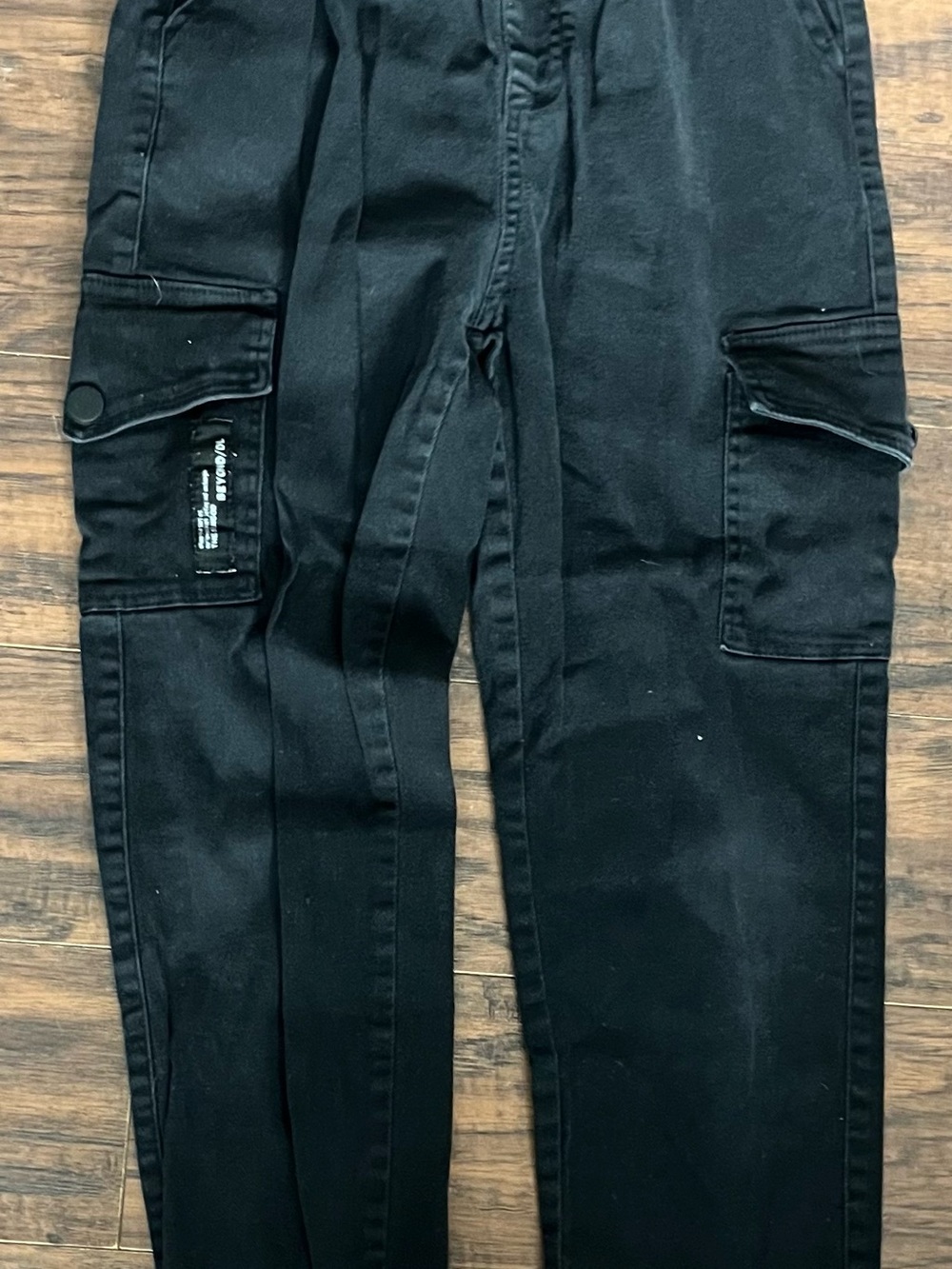 Kids Black Cargo Pants with Utility Pockets